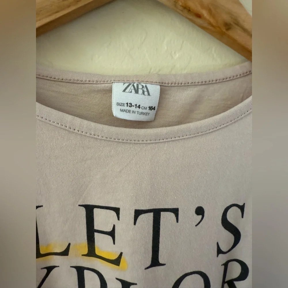 Zara Graphic Tee with Let's Explore Print